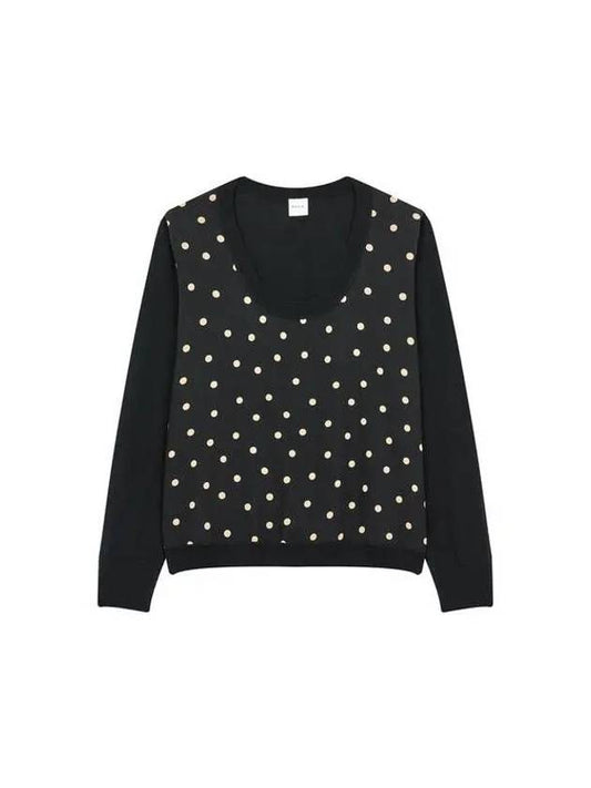 Women s Dot Front Wool Knit Black - PAUL SMITH - BALAAN 1