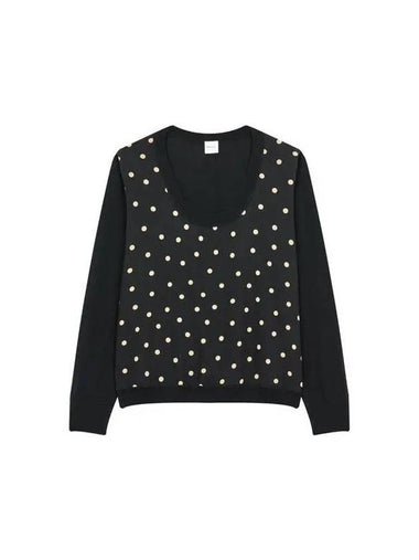 Women s Dot Front Wool Knit Black - PAUL SMITH - BALAAN 1