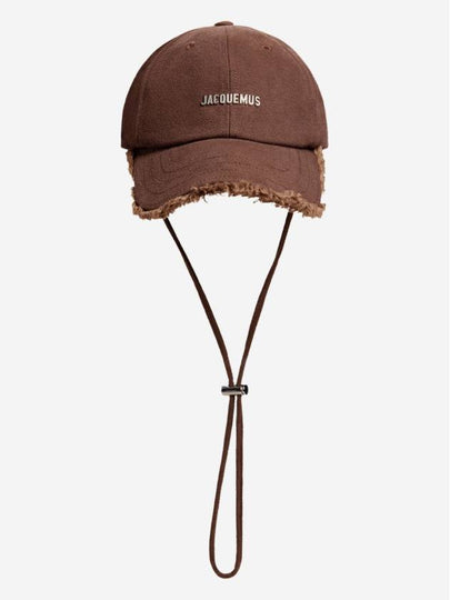 La Casquette Artichoke Fringe Metal Logo Ball Cap Brown - JACQUEMUS - BALAAN 2