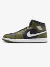 Air Jordan 1 Mid M Black White Medium Olive DQ8426 092 - NIKE - BALAAN 2