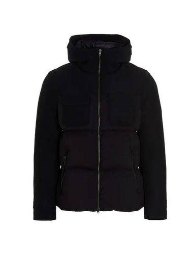 Flap Pocket Hooded Padding Black - HERNO - BALAAN 1