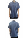 Logo Patch Short Sleeve Polo Shirt Blue - MONCLER - BALAAN 5