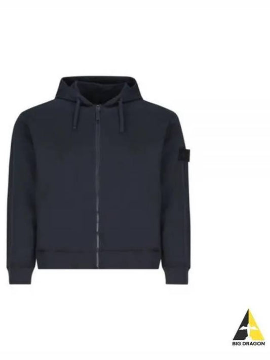 Regular Fit Cotton Zip-up Hoodie Navy - STONE ISLAND - BALAAN 2