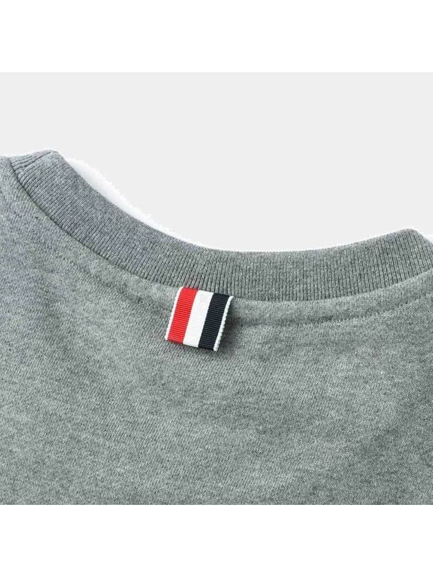 4 Bar Tonal Crew Neck Sweatshirt Grey - THOM BROWNE - BALAAN 5