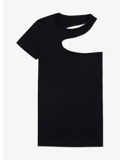 Cut-Out Short Sleeve T-Shirt Black - HELMUT LANG - BALAAN 2