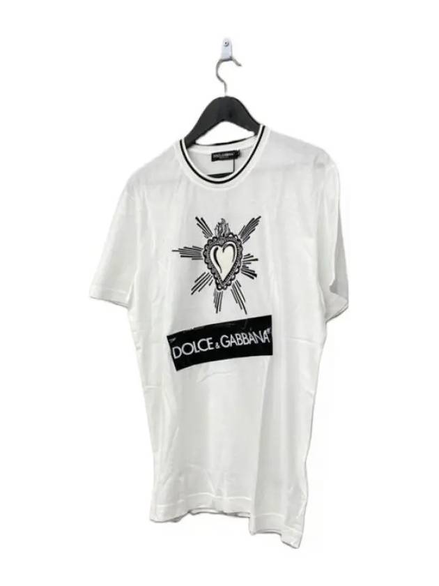 Embroidery Pattern Short Sleeve T Shirt White - DOLCE&GABBANA - BALAAN 3