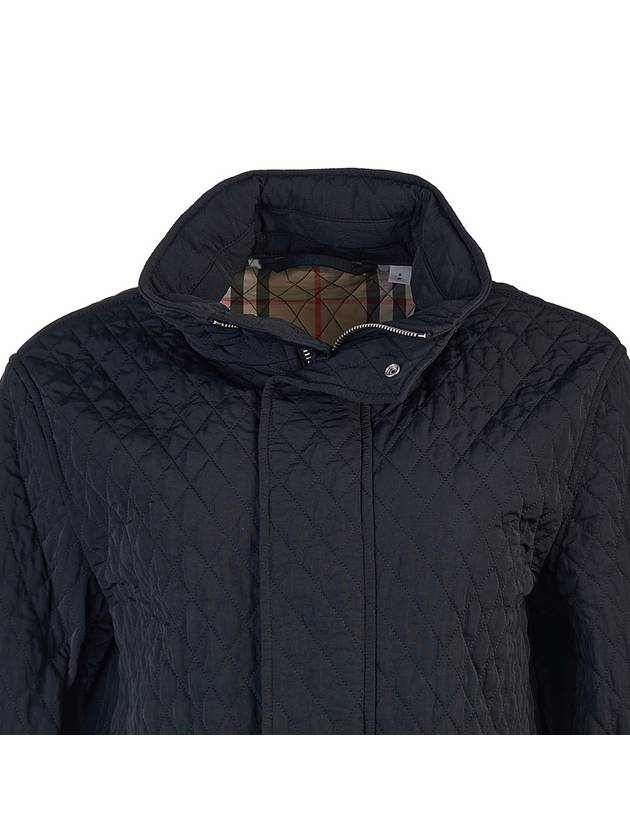 Check Hooded Quilted Jacket Black - BURBERRY - BALAAN 5