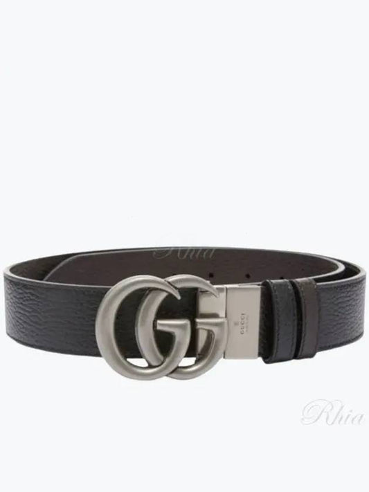 GG Marmont Reversible Leather Belt Black Brown - GUCCI - BALAAN 2