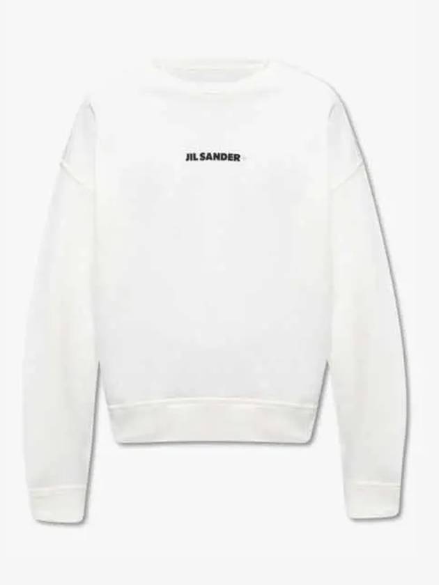 Logo Print Crew Neck Sweatshirt White - JIL SANDER - BALAAN 2