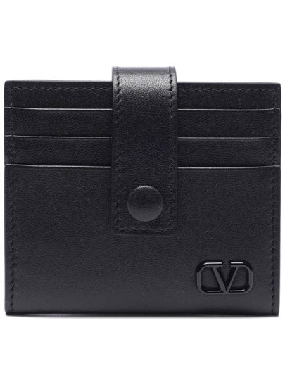 V Logo Signature Card Wallet Black - VALENTINO - BALAAN 2