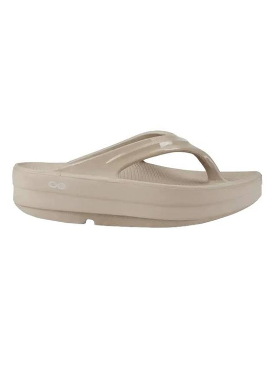 Women's Omega Ulalala Flip Flops Beige - OOFOS - BALAAN 1