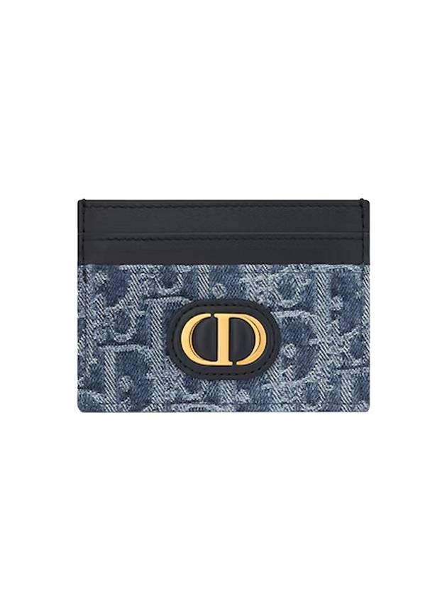 30 Montagne 5 Slot Denim Card Wallet Blue - DIOR - BALAAN 1