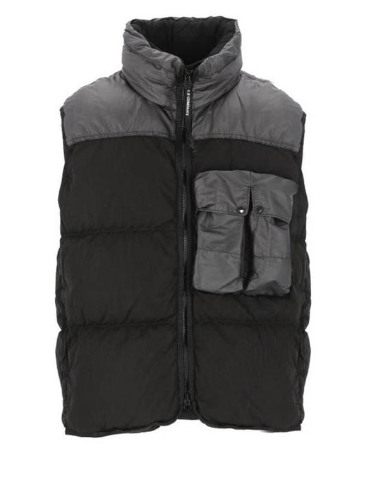 Eco Chrome-R Mixed Down Vest Black - CP COMPANY - BALAAN 1