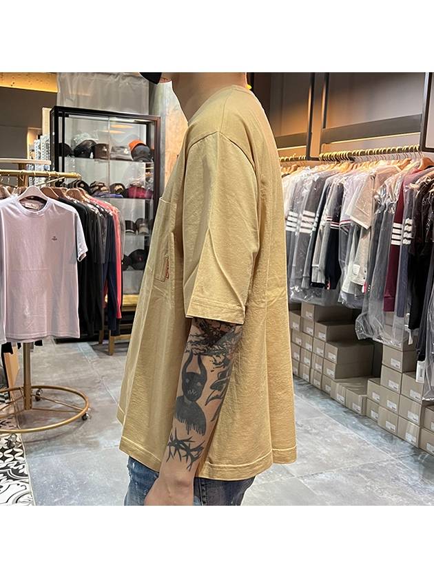 Pink Label Crew Neck Short Sleeve T-Shirt Light Camel - ACNE STUDIOS - BALAAN 5