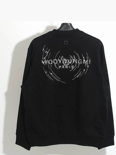 Overfit Wave Graphic Back Logo Sweatshirt Black - WOOYOUNGMI - BALAAN 2