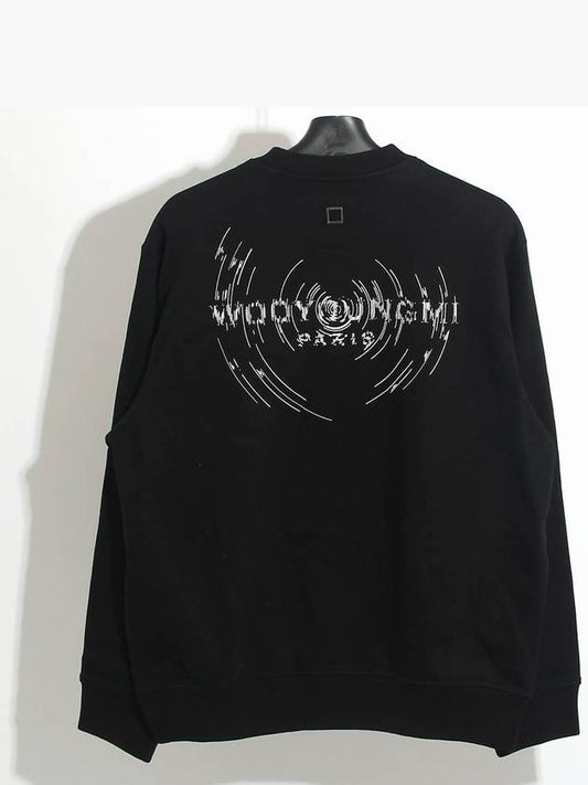 Overfit Wave Graphic Back Logo Sweatshirt Black W243TS28 723B - WOOYOUNGMI - BALAAN 2