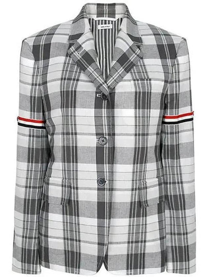 RWB Arm Banding Madras Check Jacket Med Grey - THOM BROWNE - BALAAN 2