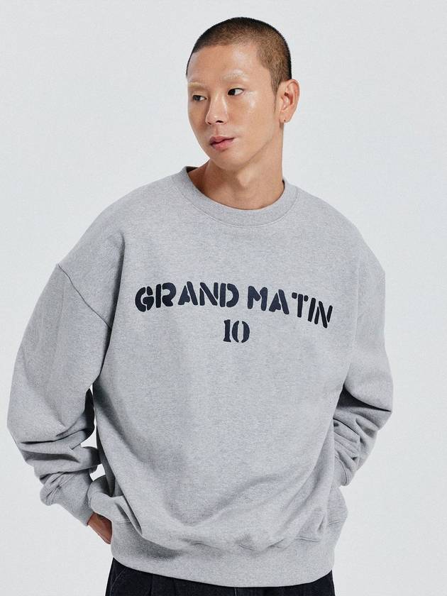 V Heavy Sweat Matin Sweatshirt Melange Grey - DE GRAND MATIN - BALAAN 1