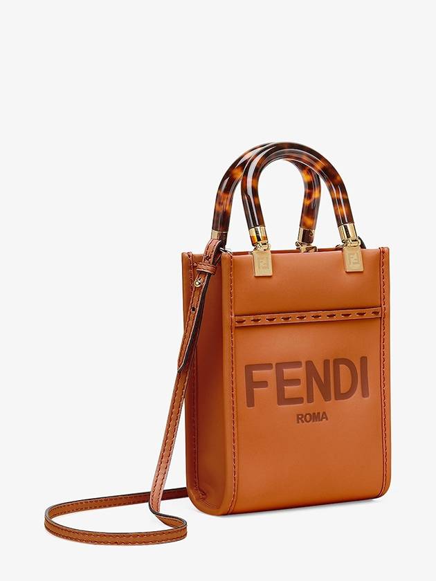 Sunshine Shopper Small Leather Tote Bag Brown - FENDI - BALAAN 3