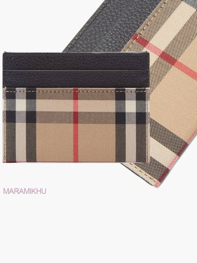 Sandon Vintage Check Card Wallet Black - BURBERRY - BALAAN.