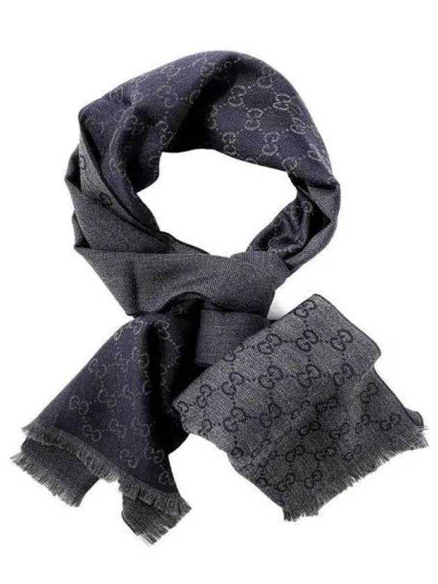 GG Microssima Two-Tone Wool Muffler Navy - GUCCI - BALAAN 2