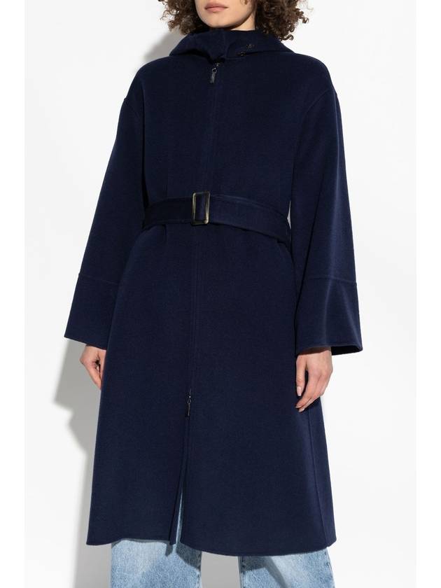 Emporio Armani Coat With Hood, Women's, Navy Blue - EMPORIO ARMANI - BALAAN 3