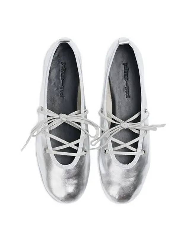 Women s PINA Cotton Canvas Ballerina Shoes Silver SH0003 SI - PALOMA WOOL - BALAAN 4