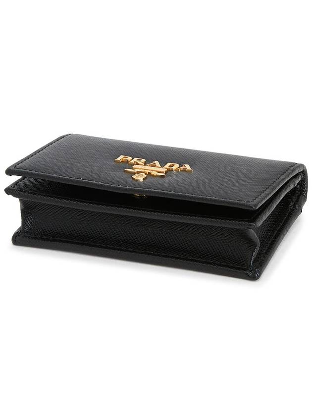 Saffiano Metal Logo Card Wallet Black - PRADA - BALAAN 4