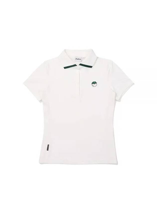 Knit Hybrid Polo T-Shirt WHITE WOMAN M3322PTS11WHT - MALBON GOLF - BALAAN 1