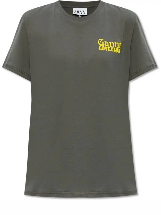 Love Club Organic Cotton Short Sleeve T-Shirt Grey - GANNI - BALAAN 2