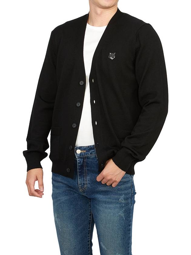 Bold Fox Head Patch Regular Cardigan Black - MAISON KITSUNE - BALAAN 5