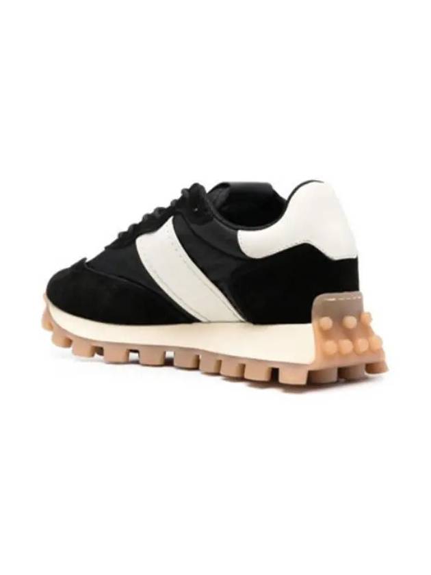 Suede Fabric Low-Top Sneakers Beige Black - TOD'S - BALAAN 3