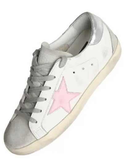 Women's Superstar Silver Heel Tab Pink Star Low Top Sneakers White - GOLDEN GOOSE - BALAAN 2