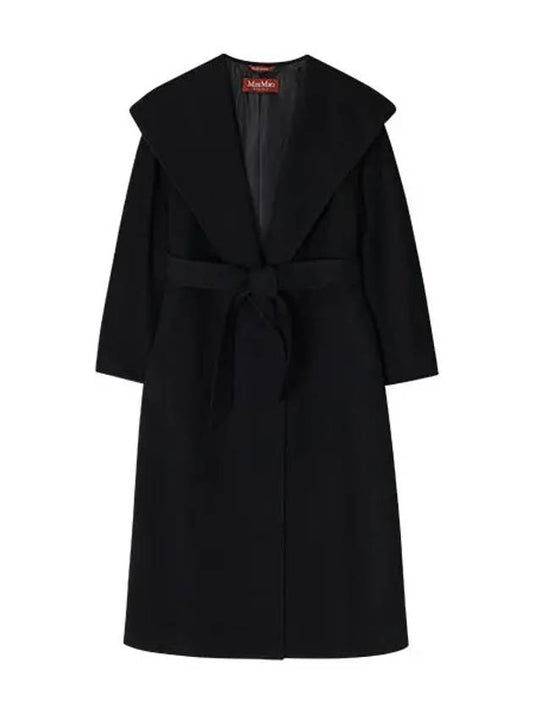 silk tone long wool single coat black - MAX MARA - BALAAN 2