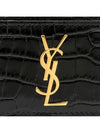 Cassandre Crocodile Embossed Leather Card Wallet Black - SAINT LAURENT - BALAAN 6