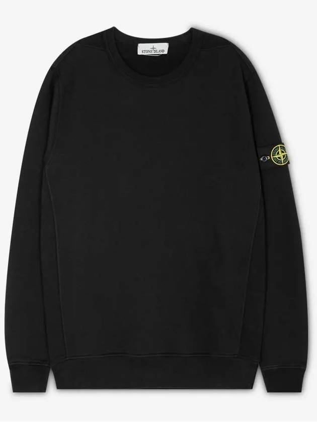 Wappen Patch Crew Neck Cotton Sweatshirt Black - STONE ISLAND - BALAAN 3