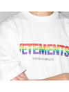 Rainbow Logo Print Short Sleeve T-Shirt White - VETEMENTS - BALAAN 6