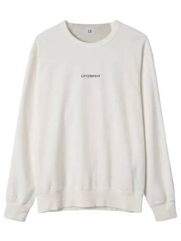 Light Fleece Logo Sweatshirt Gauze White T Shirt - CP COMPANY - BALAAN 1