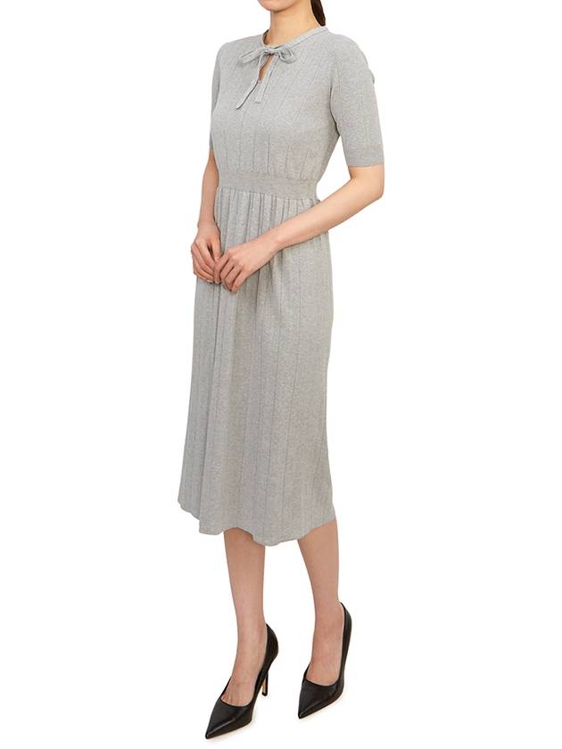 Women's Short Sleeve Midi Dress Grey - THOM BROWNE - BALAAN 5