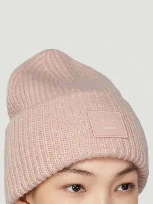 Front logo face patch round crown beanie hat - ACNE STUDIOS - BALAAN 4