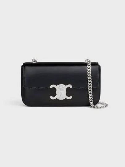 Triomphe Shiny Calfskin Chain Shoulder Bag Black - CELINE - BALAAN 2