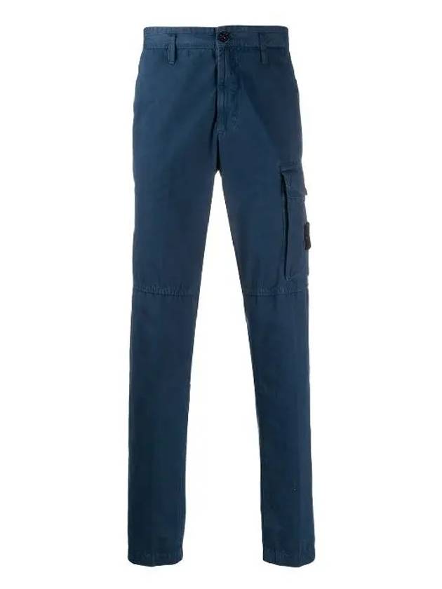 Men's Wappen Patch Cargo Straight Pants Blue - STONE ISLAND - BALAAN 3