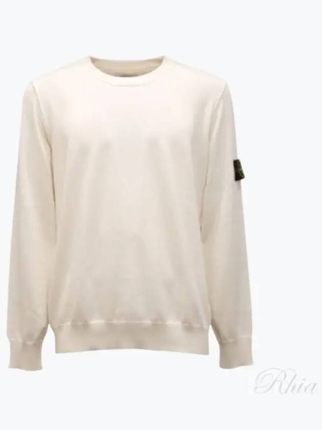 Logo Patch Knit Top White - STONE ISLAND - BALAAN 2