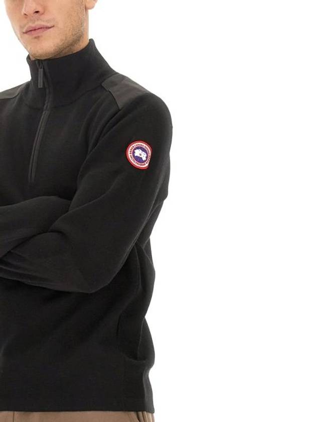 Men's Stormont Half Zip-Up Knit Top Black - CANADA GOOSE - BALAAN 5