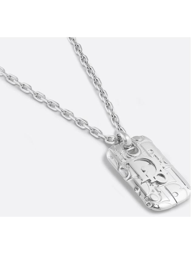 Oblique Plate Pendant Necklace Silver - DIOR - BALAAN 2