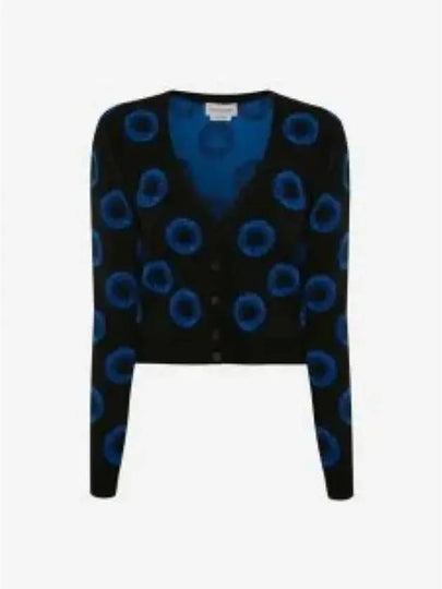 Jacquard V-Neck Cardigan Black - ALEXANDER MCQUEEN - BALAAN 2