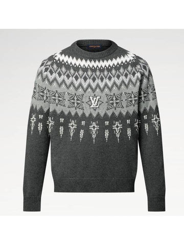 1AGJUQ Embellished Wool Cashmere Blend Pullover - LOUIS VUITTON - BALAAN 1