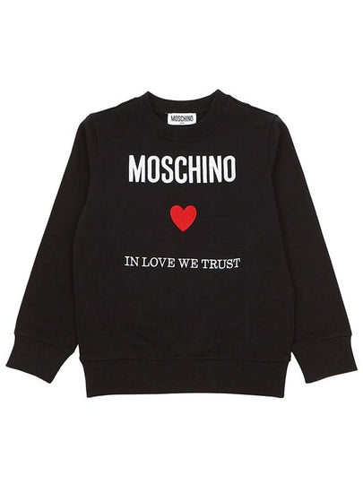 Kids In Love We Trust Cotton Sweatshirt Black - MOSCHINO - BALAAN 2