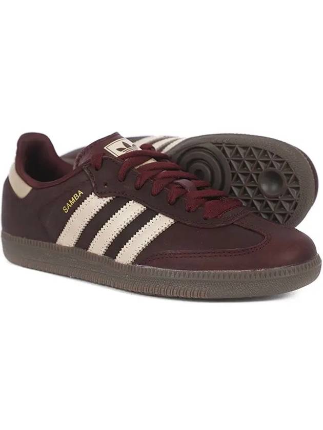 Samba OG Maroon Crystal Sand Gold Metallic Sneakers IF7004 - ADIDAS - BALAAN 3