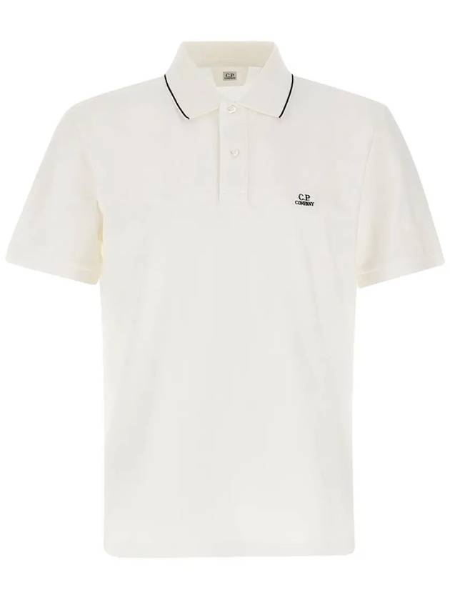 Stretch Piquet Striped Collar Polo Shirt White - CP COMPANY - BALAAN 2